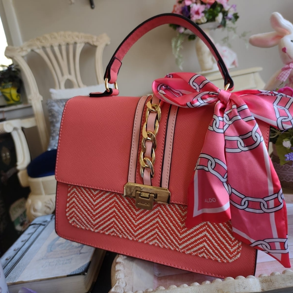 Bag Aldo pink with scarf